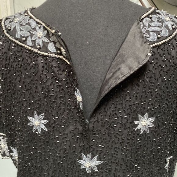 Cote d’ Azur Black Sequined Cocktail Top Size XL Formal wear - Picture 9 of 12